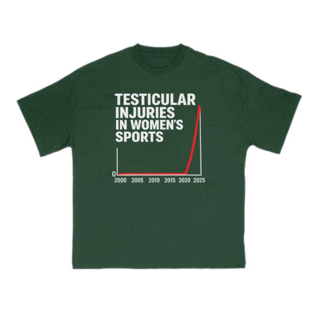 Testicular Injuries In Women's Sports Print T-shirt - Green - US16-18(2XL) - image 8
