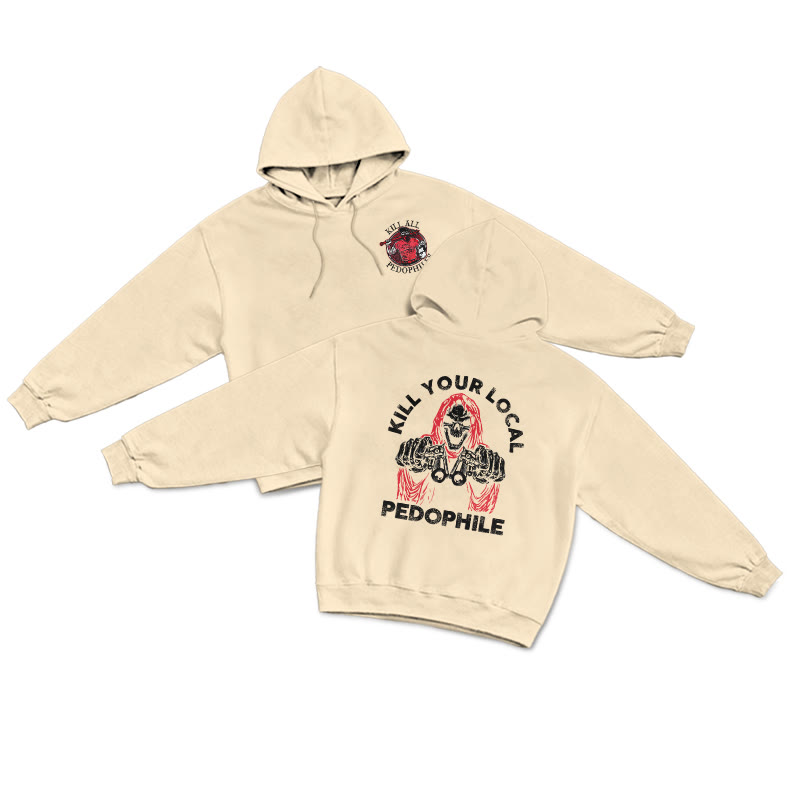 Kill Your Local Pedophile Print Hoodie - Apricot - US16-18(2XL) - image 4