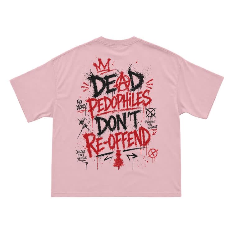 Street Punk Graffiti Back Print T-Shirt - Pink - US16-18(2XL) - image 6