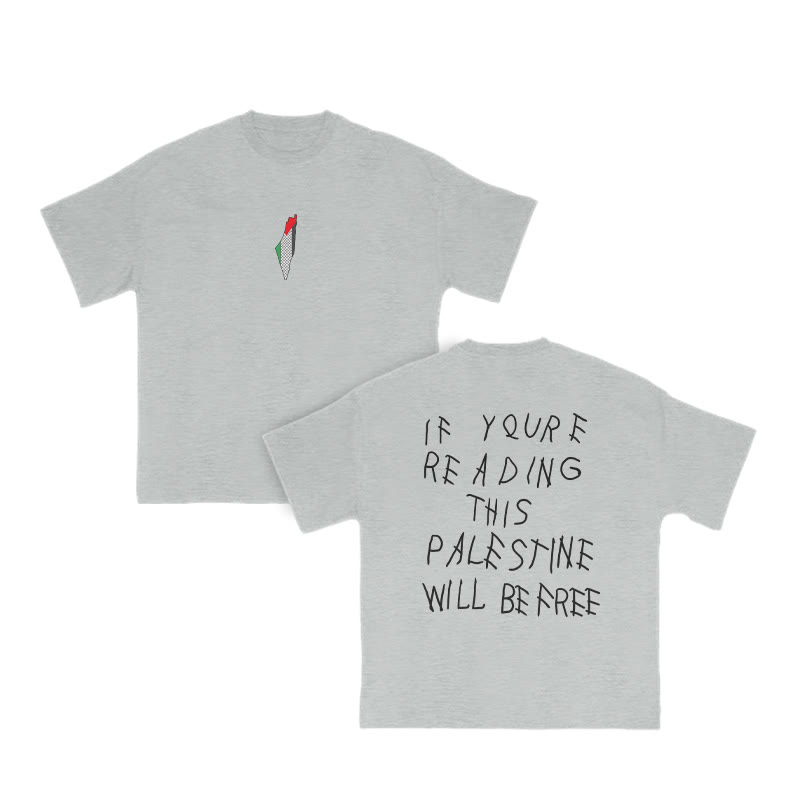 Unisex If You're Reading Will Be Free Print T-shirt - Grey - US16-18(2XL) - image 4