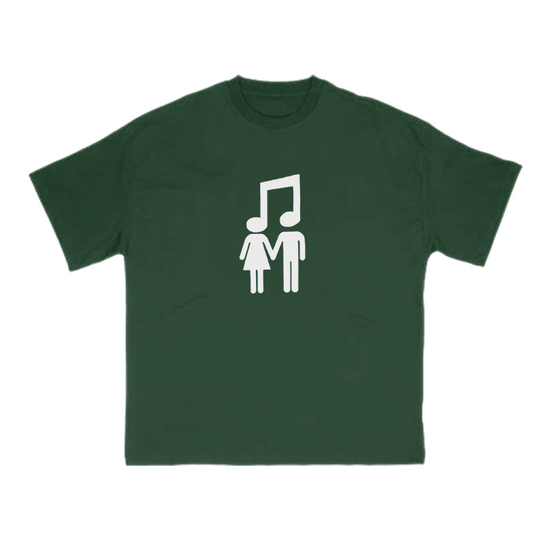 Unisex Music Makes Us Love Print T-shirt - Green - US16-18(2XL) - image 8