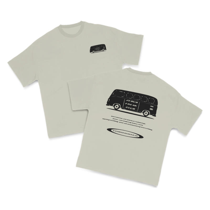Jesus Freak Club Bus Print T-shirt - Warm Grey - US16-18(2XL) - image 5