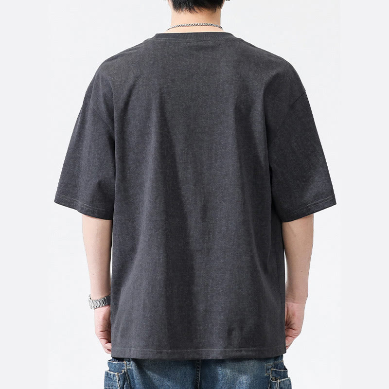 Men's Vintage DEAMS Graphic Letter Print Acid Washed T-shirt