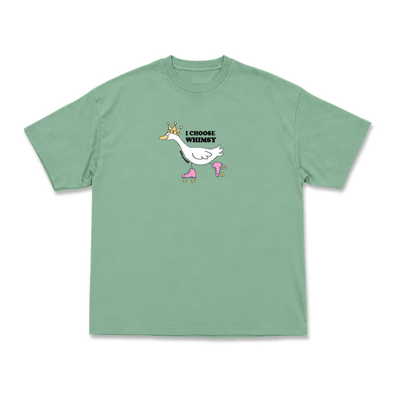 Casual Whimsy Crown Duck Graphic Relaxed Crewneck T-Shirt - Light Green - US16-18(2XL) - image 9