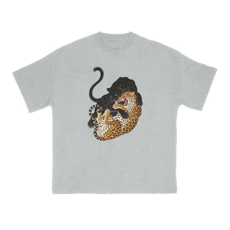 Panther Vs Leopard Print T-shirt - Grey - US16-18(2XL) - image 4