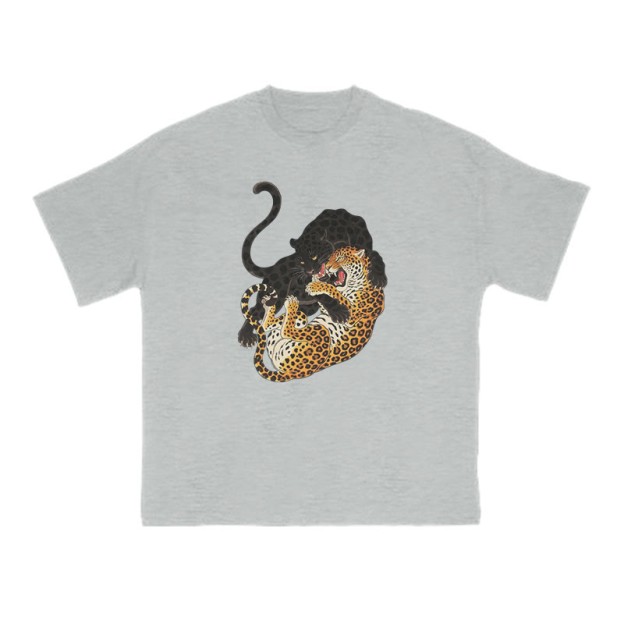 Panther Vs Leopard Print T-shirt - Grey - US16-18(2XL) - image 4