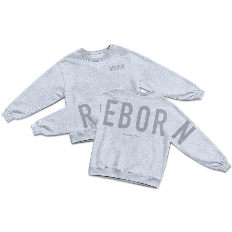 Reborn Romans 6:4 Print Sweatshirt - Grey - US16-18(2XL) - image 3