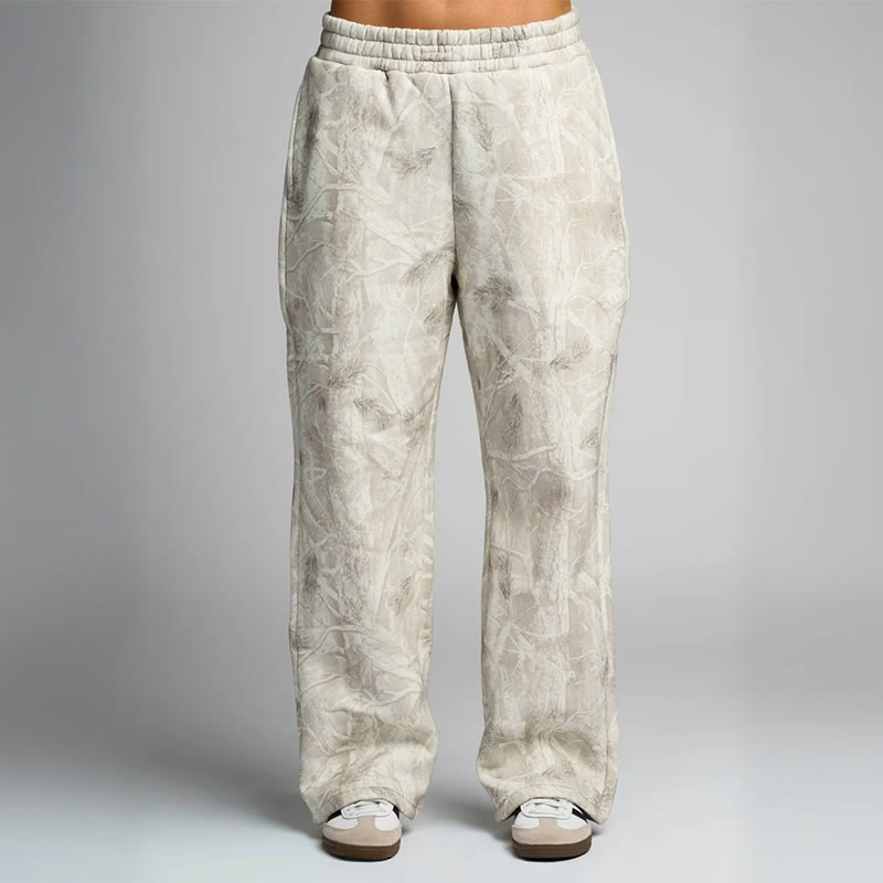 Dead Leaves Camouflage Print Straight-leg Sweatpants - image 9