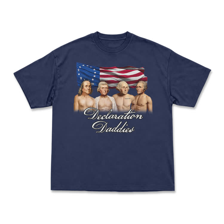 Vintage Americana Declaration Daddies Short Sleeve Graphic T-Shirt - Navy Blue - US16-18(2XL) - image 13