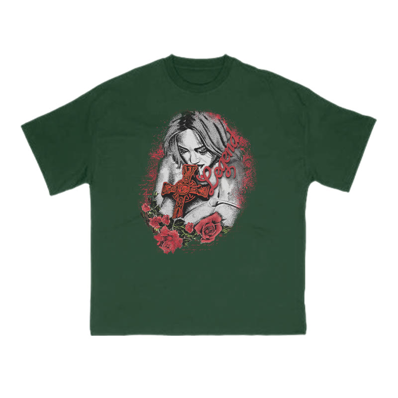 Unisex Legend Print T-shirt - Green - US16-18(2XL) - image 9