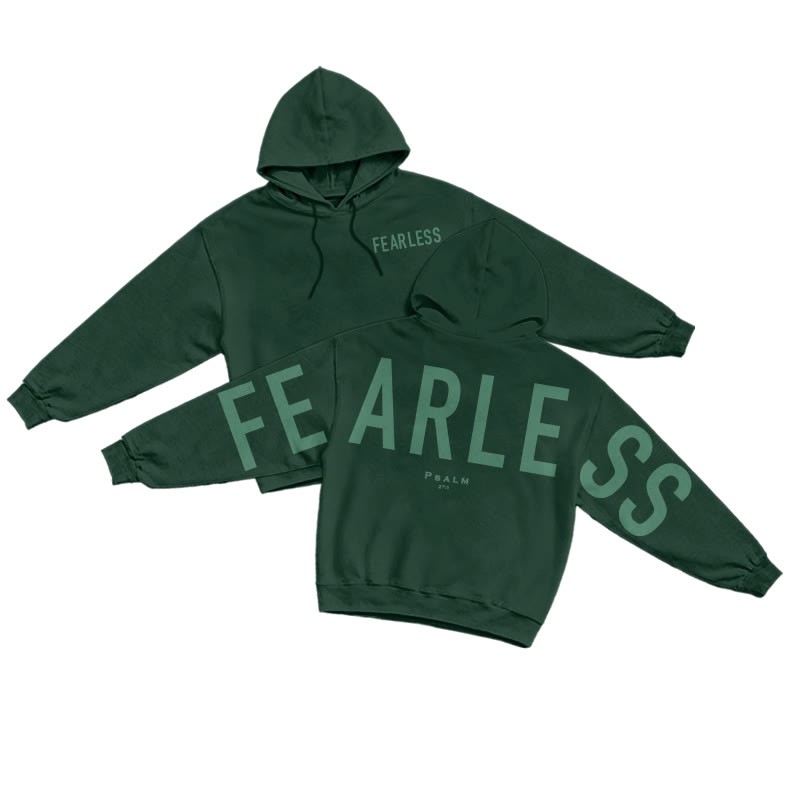 Fearless Psalm 27:1 Print Hoodie - Dark Green - US16-18(2XL) - image 8