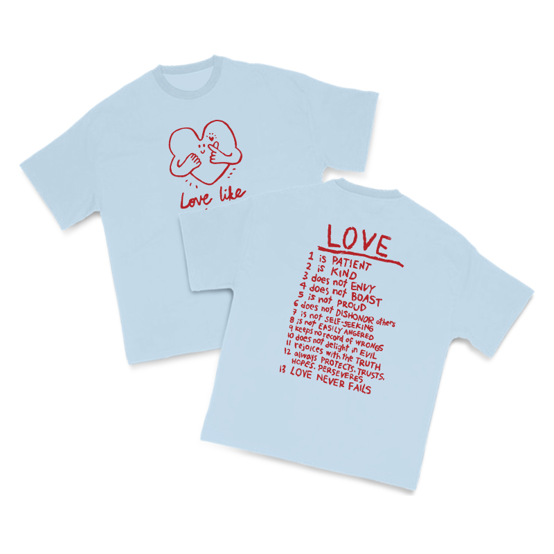 Love Like Jesus Cutie Heart Print T-shirt - Light Blue - US16-18(2XL) - image 13