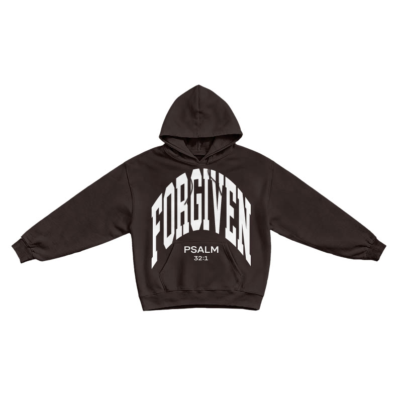 Forgiven Psalm 32:1 Print Causal Hoodie - Coffee - US16-18(2XL) - image 5