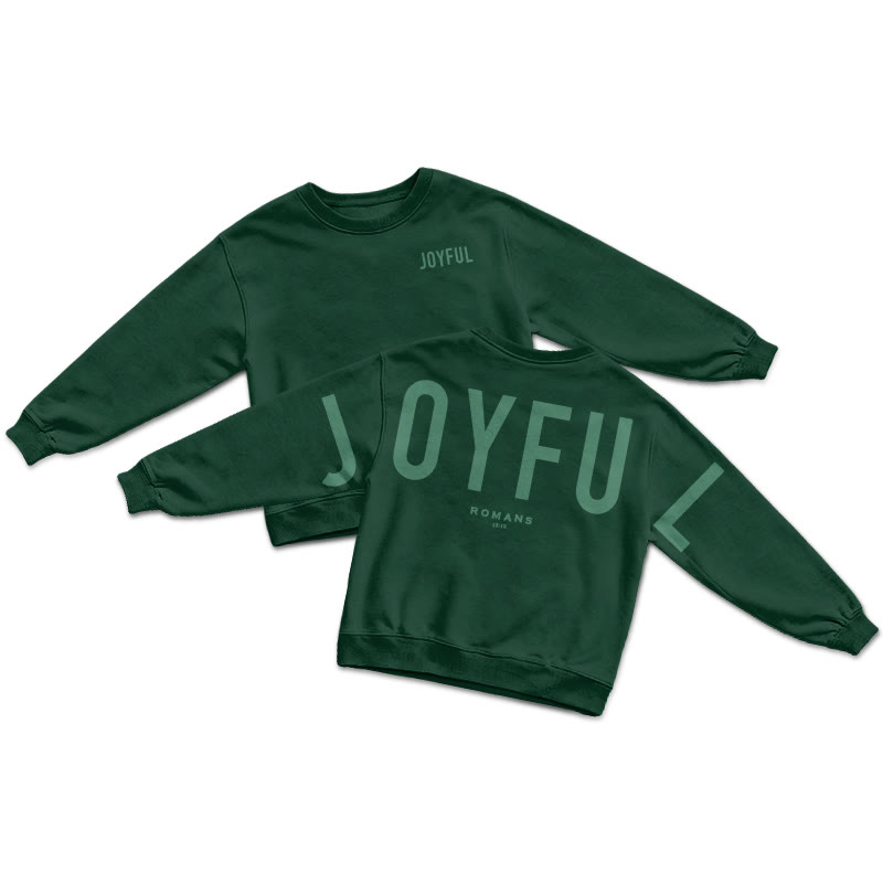 Joyful Romans 12:12 Print Sweatshirt - Dark Green - US16-18(2XL) - image 8