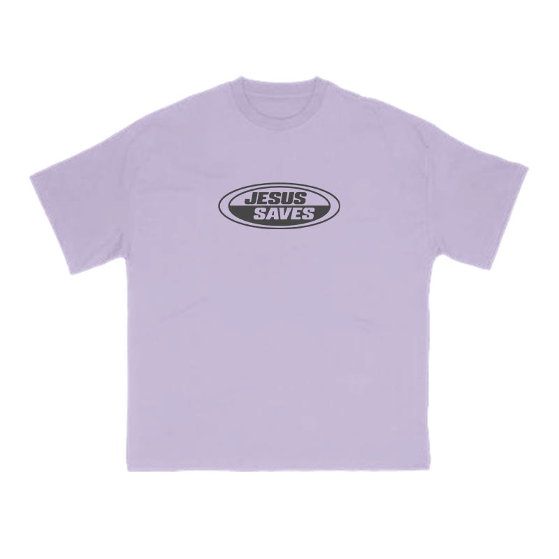 Jesus Saves Vintage Print T-shirt - Purple - US16-18(2XL) - image 11