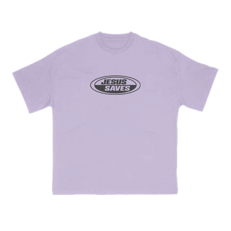 Jesus Saves Vintage Print T-shirt - Purple - US16-18(2XL) - image 11
