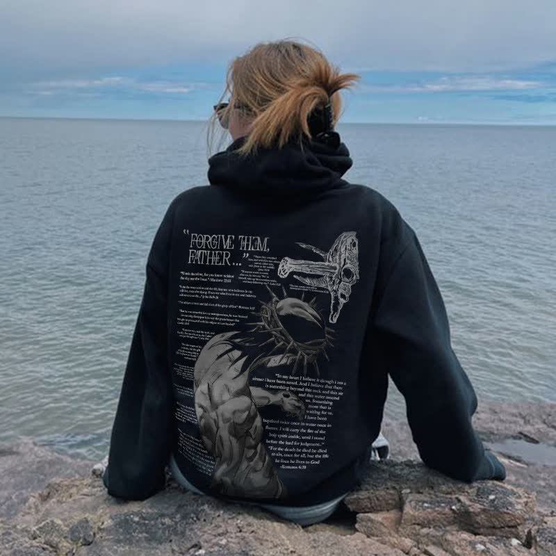Forgive Them,Father Bible Verses Print Women's Hoodie