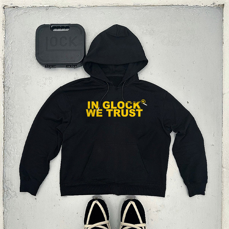 In Glock We Trust Print Hoodie