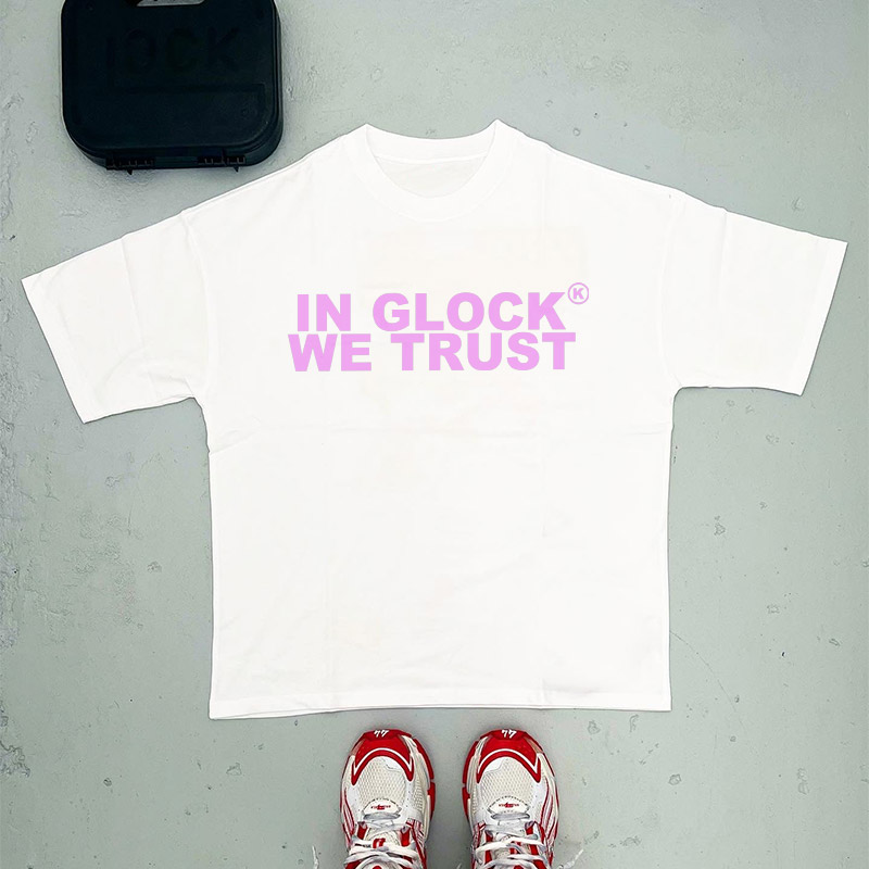 In Glock We Trust Print T-shirt 