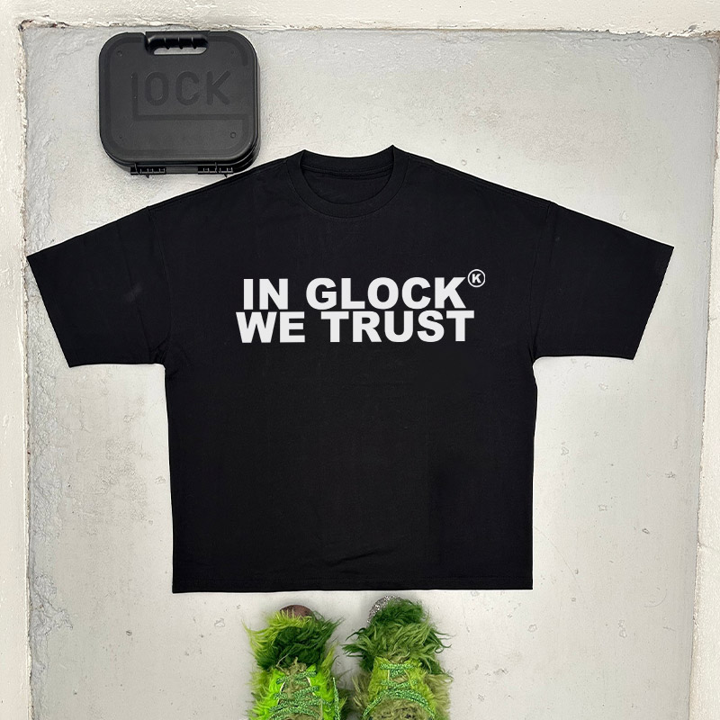 In Glock We Trust Print T-shirt 