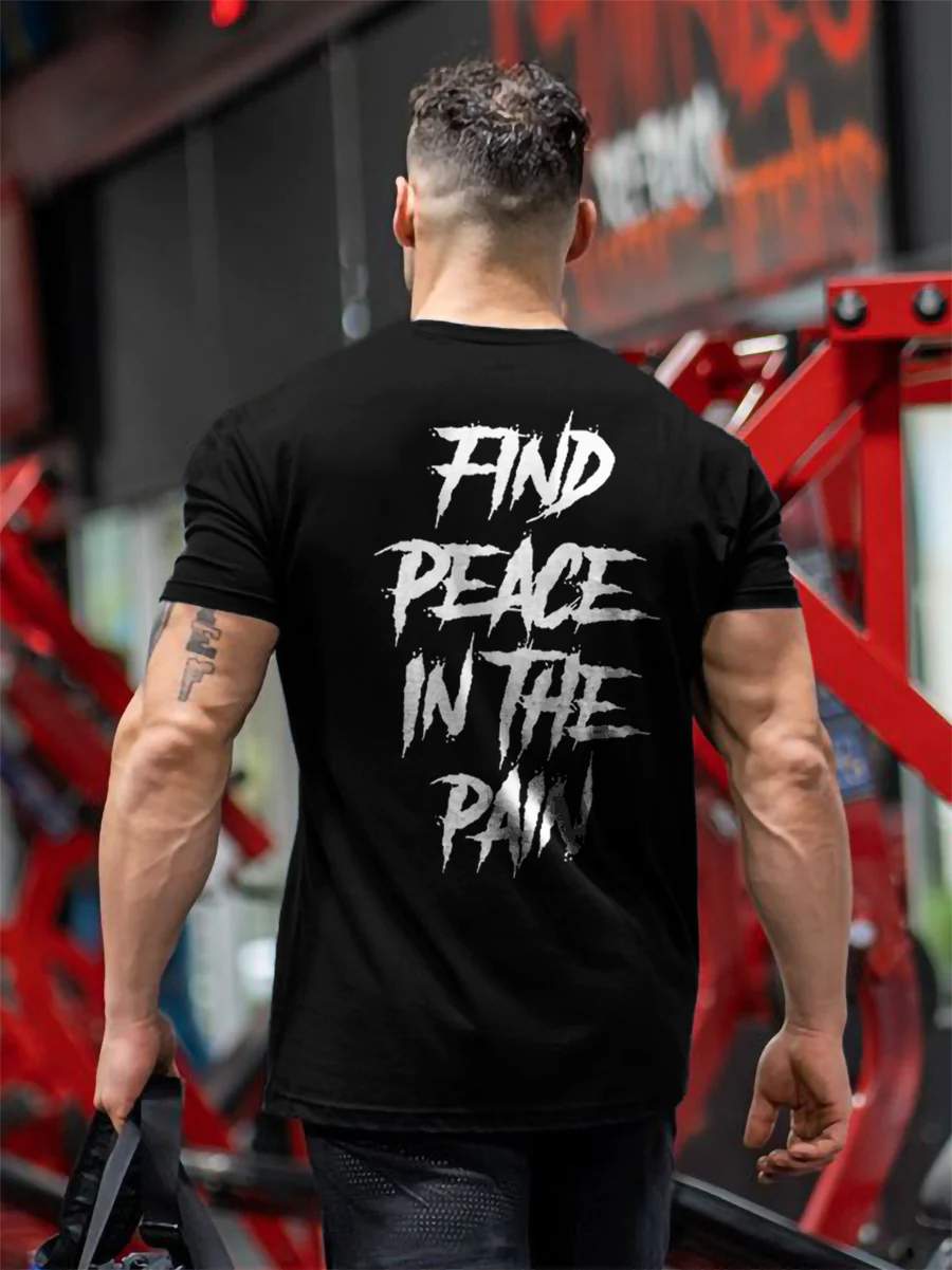 Find Peace In The Pain Printed T-shirt - Black - 2XL - image 1