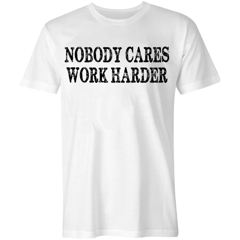 Nobody Cares Work Harder Printed Casual Men's T-shirt - White - 2XL - image 2