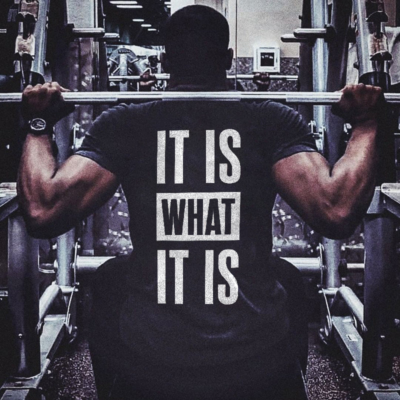 It Is What It Is Printed Casual Men's T-shirt - Black - 2XL - image 1