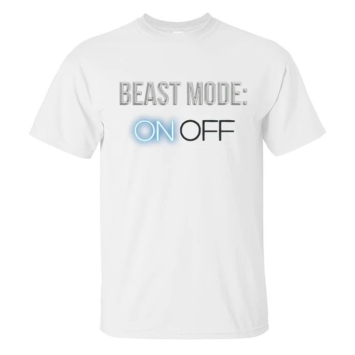 Beast Mode_ On Off Printed T-shirt - White - 2XL - image 2