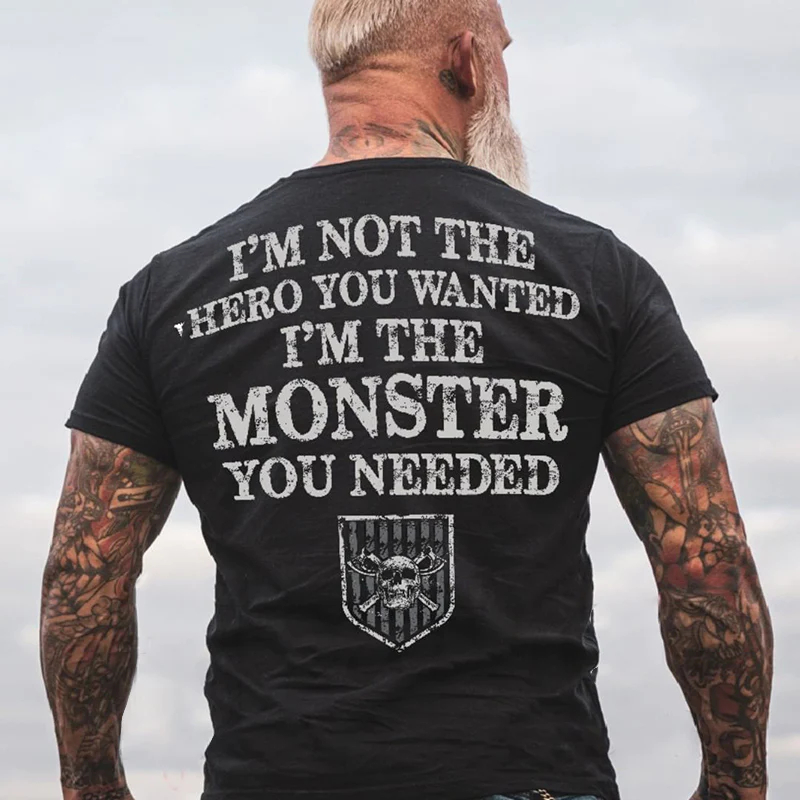 Vikings Monster You Needed Printed Men's T-shirt - Black - 2XL - image 1