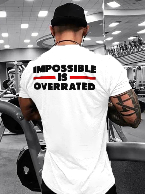 Impossible Is Overrated Printed T-shirt - White - 2XL - image 1
