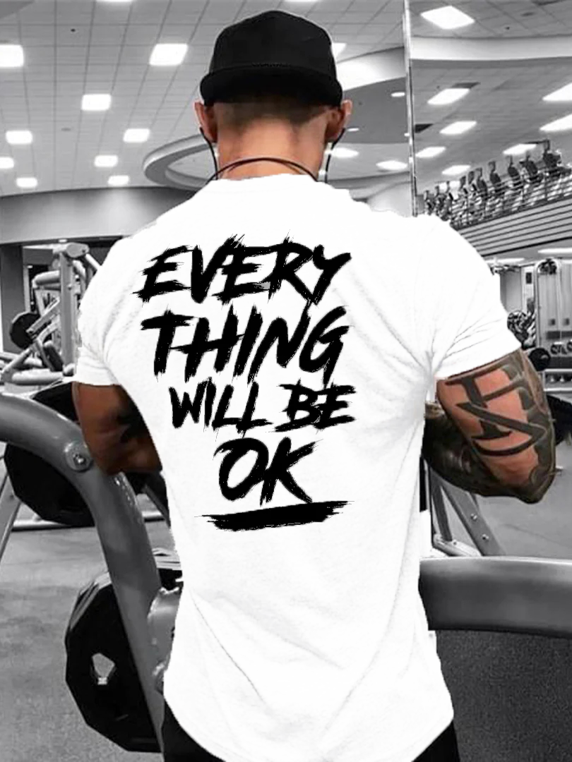 Everything Will Be Ok Printed T-shirt - White - 2XL - image 1
