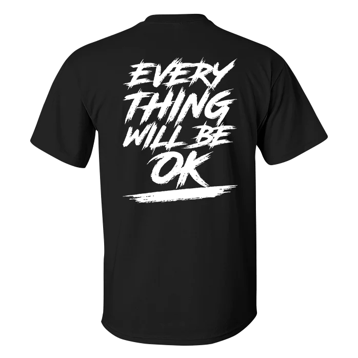 Everything Will Be Ok Printed T-shirt - Black - 2XL - image 2