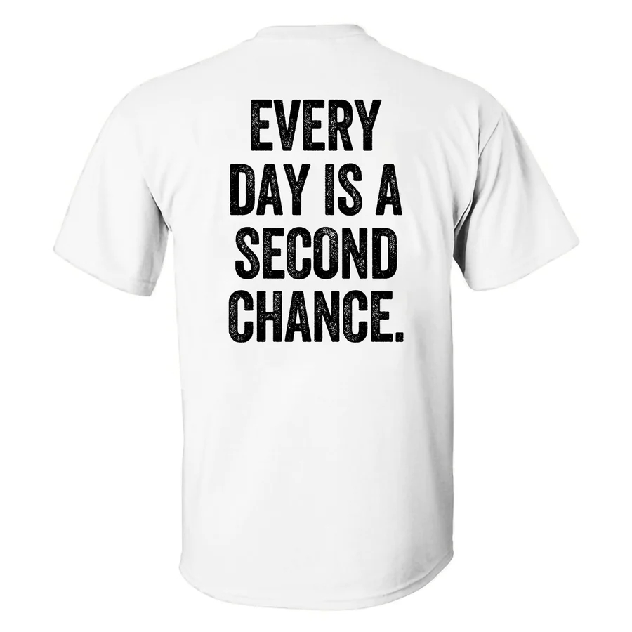 Every Day Is A Second Chance Printed Men's T-shirt - White - 2XL - image 2