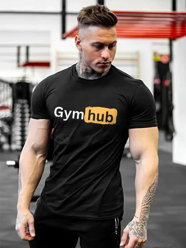 Gym Hub Printed Men's T-shirt - Black - 2XL - image 1