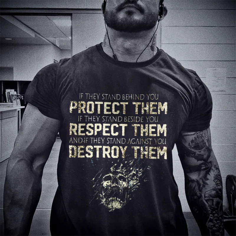 Protect Them Letter Print Men's Casual Tees Designer - image 2