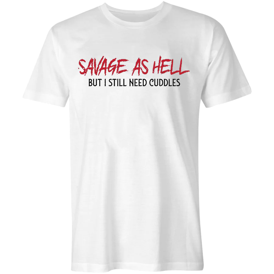 Savage As Hell Letter Print Men's Casual Tees Designer - White - 2XL - image 2
