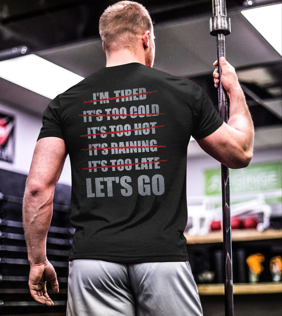 No Excuse Let's Go Printed Men's T-shirt - Black - 2XL - image 1