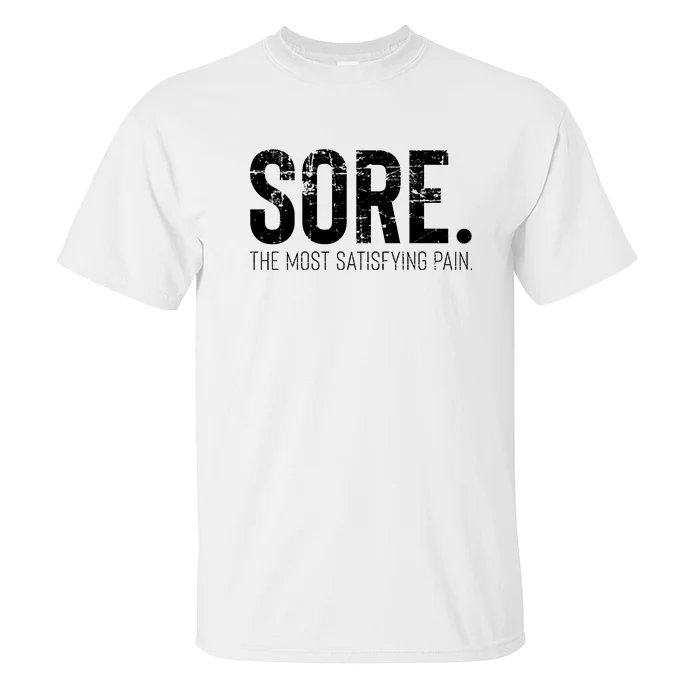Sore The Most Satisfying Pain Printed T-shirt - White - 2XL - image 2