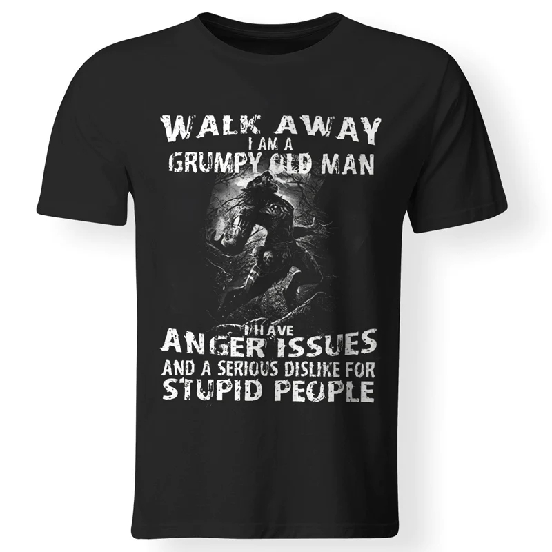 Vikings Walk Away I Am A Grumpy Old Man Printed Men's T-shirt - image 2