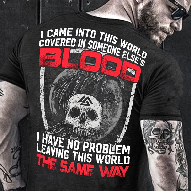 I Came Into This World Printed Men's T-shirt - Black - 2XL - image 1