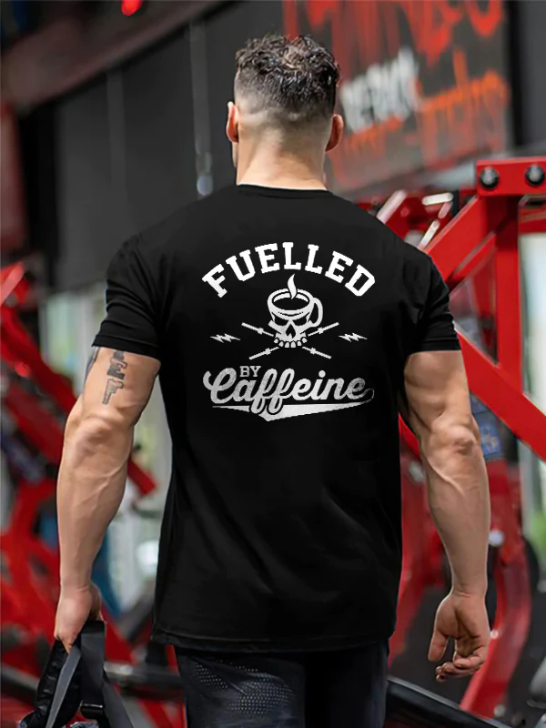 Fuelled By Caffeine Printed Men's T-shirt - Black - 2XL - image 1
