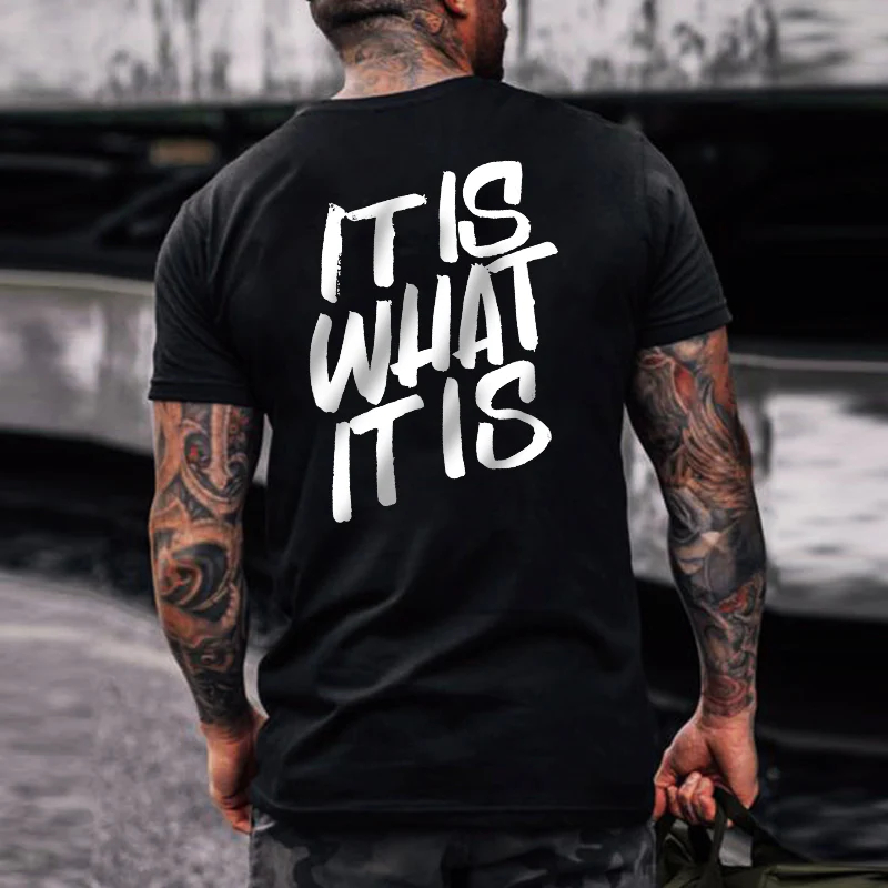 It Is What It Is Men's Fun Monogram T-shirt - Black - 2XL - image 1