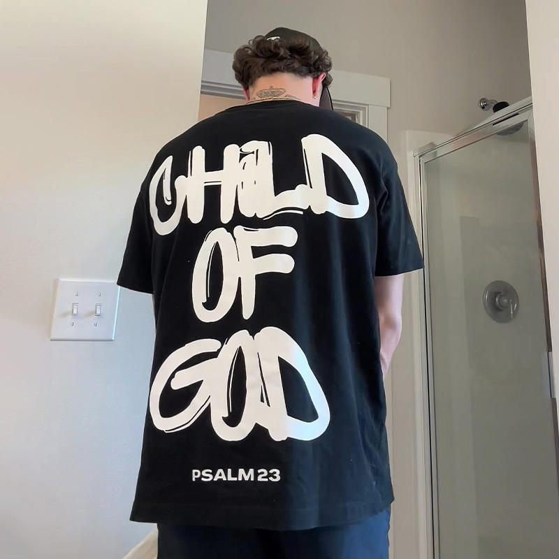 100% Cotton Child Of God Print T-shirt - Black - 2XL - image 1
