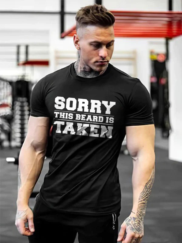 Sorry This Beard Is Taken Printed T-shirt - Black - 2XL - image 1