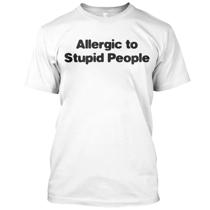 Allergic To Stupid People Sarcasm Funny Men's T-shirt - White - 2XL - image 2