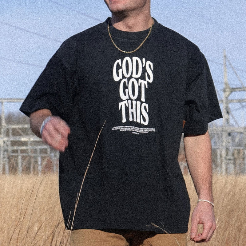 100% Cotton God's Got This Print T-shirt