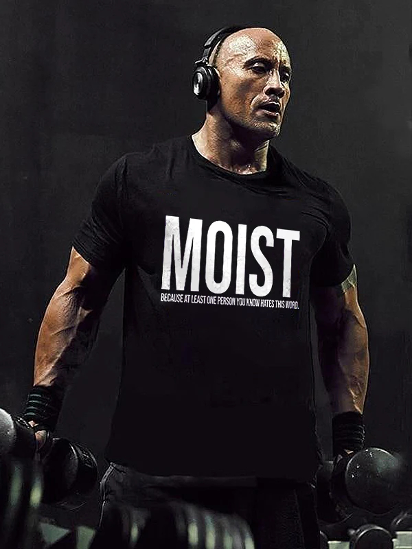 Moist Because At Least One Person You Know Hates This Word Print Men's - Black - 2XL - image 1