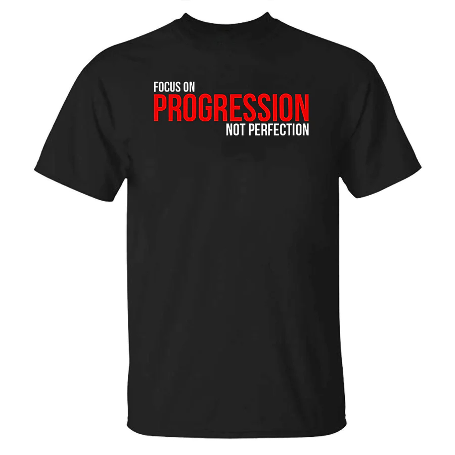 Focus On Progression Not Perfection Printed T-shirt - image 2