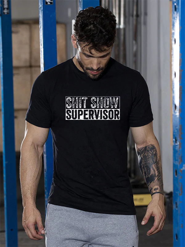 Shit Show Supervisor Printed Men's T-shirt - Black - 2XL - image 1