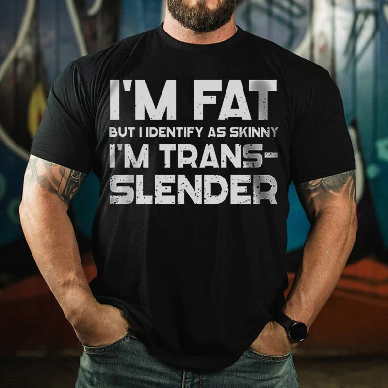 Fitness I'm Fat But I Identify As Skinny T-shirt - Black - 2XL - image 1